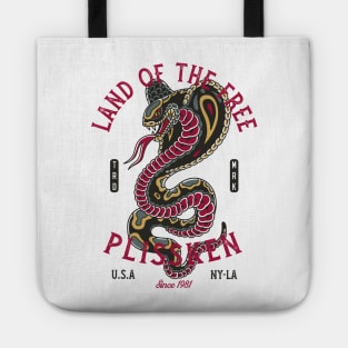 Cobra Traditional Tattoo Snake - Land of the Free Tote