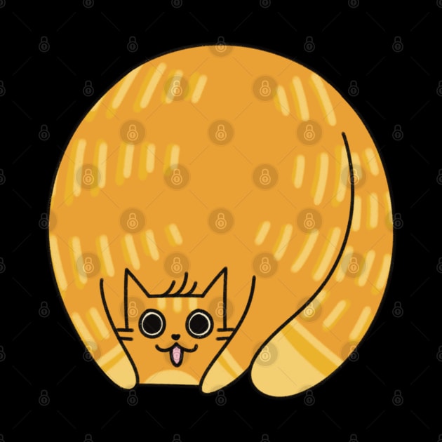 Cute Quirky Fat Orange Cat by Art by Biyan