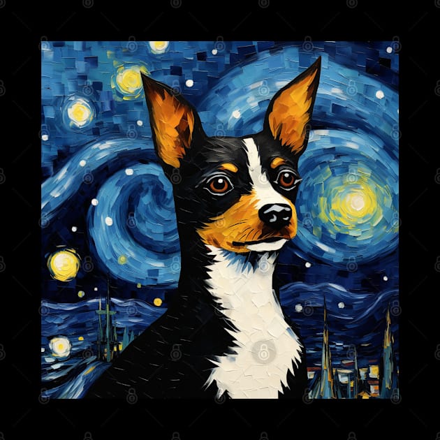 Rat Terrier Starry Night by NatashaCuteShop