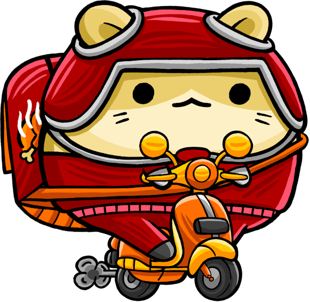 Cute Hamster Food Delivery Driver Kids T-Shirt by MEDZ