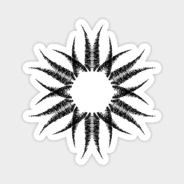 Mandala Spiky Black Magnet by Designs by Steve