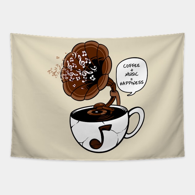 coffee and music Tapestry by spoilerinc