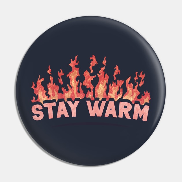 Stay Warm Pin by BethsdaleArt