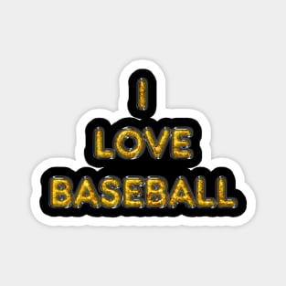 I Love Baseball - Yellow Magnet