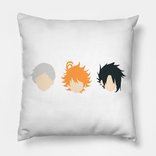 The promised neverland minimal characters Pillow by ballooonfish