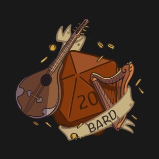 D20 Bard Fantasy Dice T-Shirt