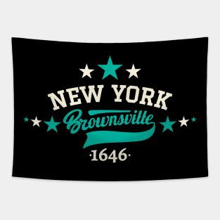 Brownsville Brooklyn college shirt - Brownsville  Brooklyn Schriftzug - Vintage Brownsville Logo Tapestry