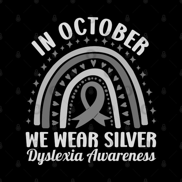 Dyslexia Awareness Month Silver Ribbon by NeverTry