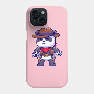 Cute Panda Cowboy Cartoon Phone Case