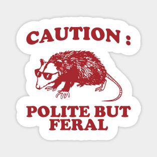 Polite but feral possum Magnet