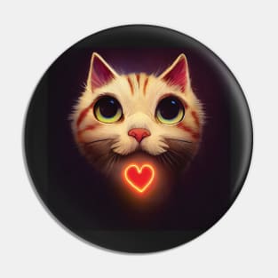 Valentines, Cute Tabby Cat Pin