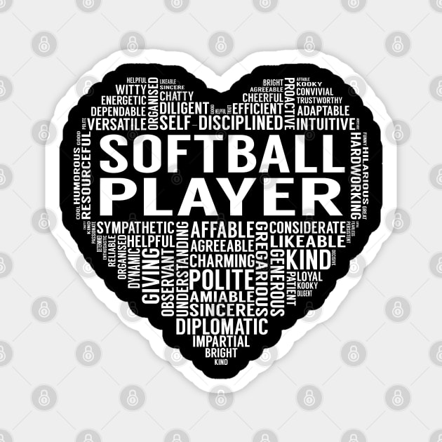 Softball Player Heart Magnet by LotusTee