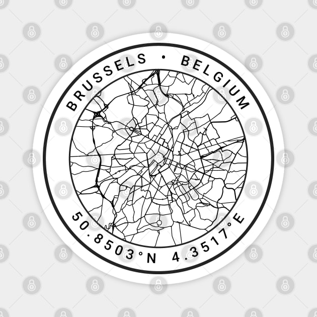 Brussels Map Magnet by Ryan-Cox