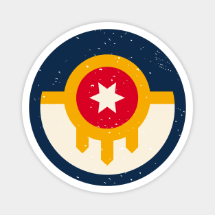 Retro Tulsa Oklahoma City Flag // Vintage Tulsa OK Grunge Emblem Magnet