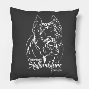 American Staffordshire Terrier dog portrait Pillow