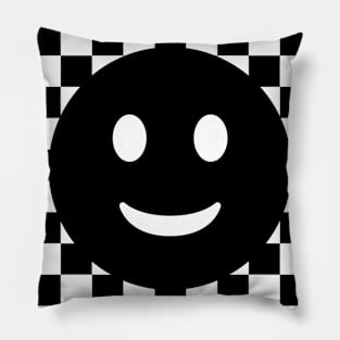 Checkerboard Smile Pillow