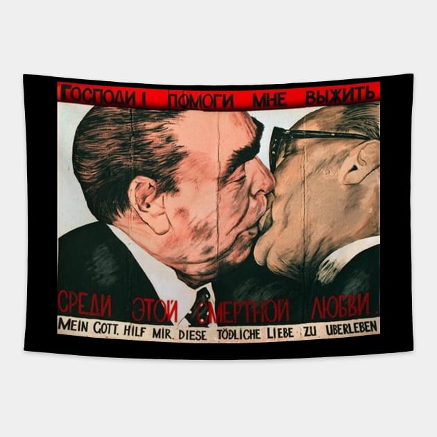 Fraternal Kiss Tapestry by valentinahramov