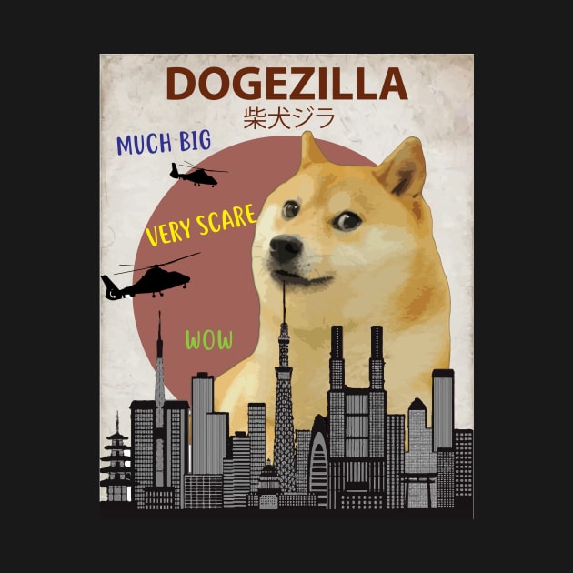 Dogezilla - Funny Doge Meme Giant Shiba Inu by Animalzilla