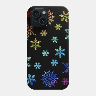 Rainbow Snowflakes Glitter Phone Case