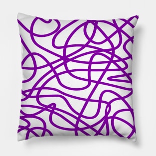 Purple random abstract doodle lines pattern design Pillow