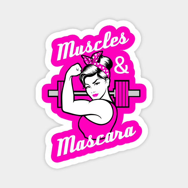 Muscles and Mascara barbell girl Magnet by TimAddisonArt