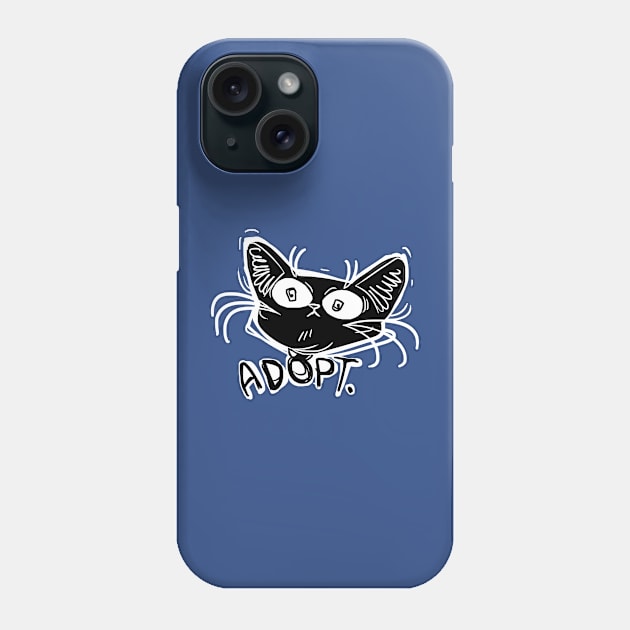 ADOPT funny black cat stare Phone Case by KO-of-the-self