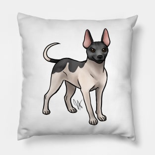 American Hairless Terrier - White and Black Pillow