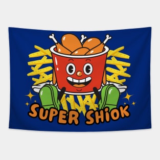 Super Shiok Cute Fried Chickens And Fries Funny Singlish Tapestry