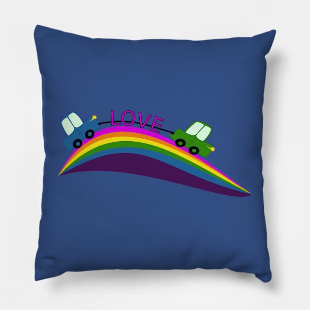 Over the rainbow with love. 90s Pillow by sensgraf