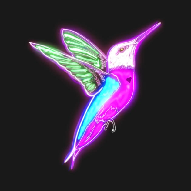 Neon hummingbird by SandyJam