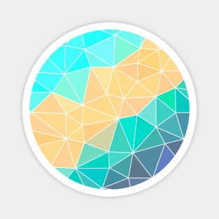 Turquoise and Peach Abstract Geometric Magnet