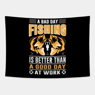 Fishing T -  shirt Design Tapestry