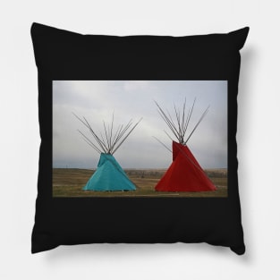 Red and Blue Tipi Pillow