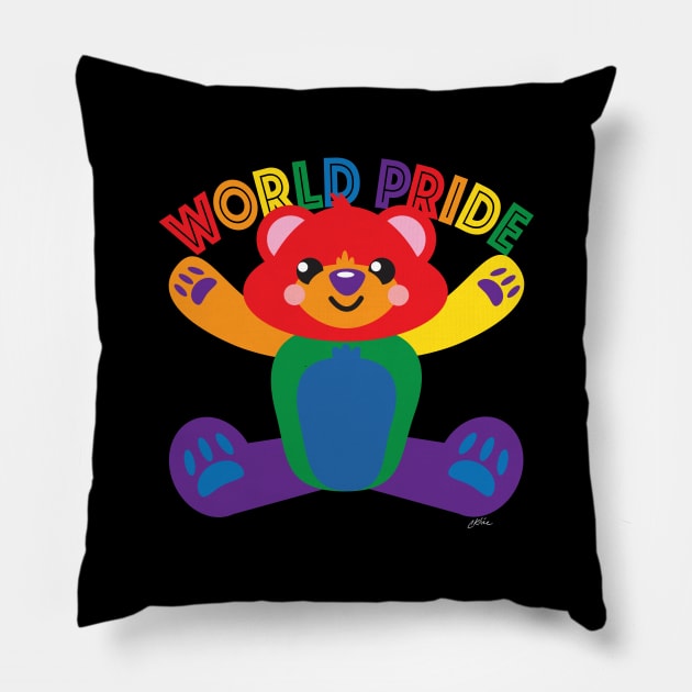 World Pride Flag Bear Pillow by CKline