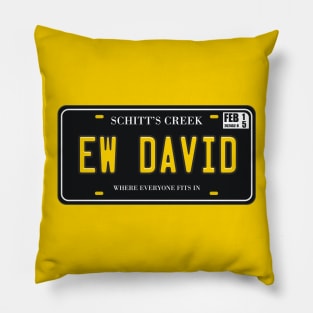 Ew David License Plate Pillow