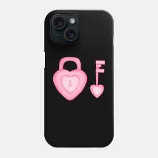 Heart of Padlock And Key Phone Case