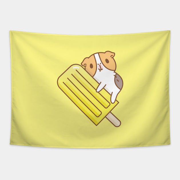 Guinea pig and yellow ice pop Tapestry by Noristudio