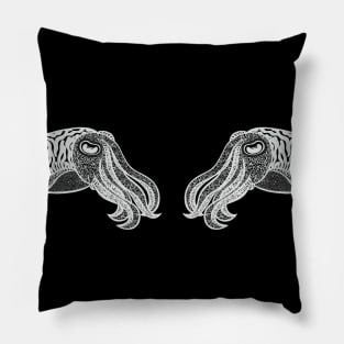 Cuttlefish in Love - cool cuttlefish design - dark colors Pillow