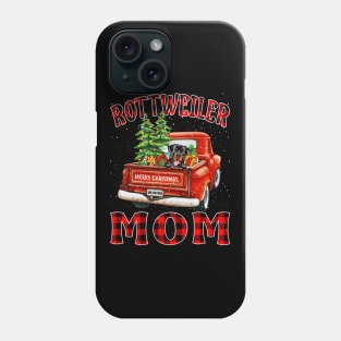 Christmas Rottweiler Mom Santa Hat Truck Tree Plaid Dog Mom Christmas Phone Case