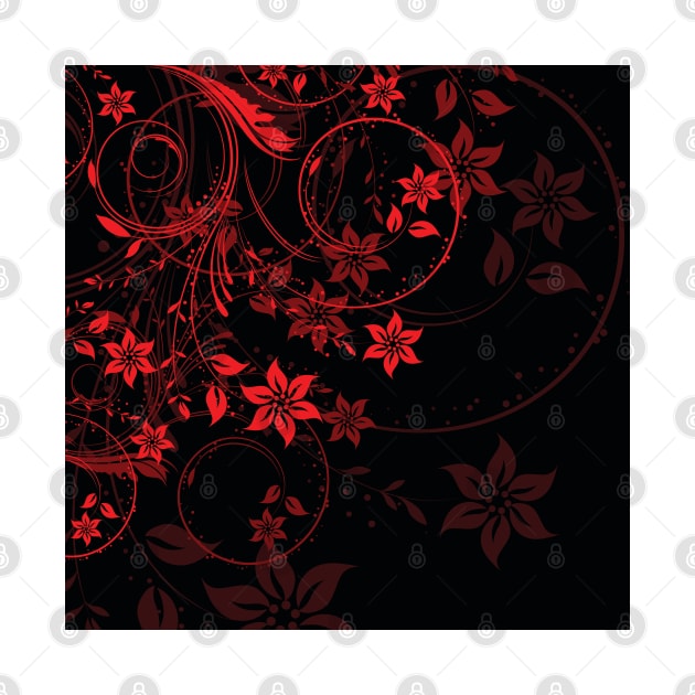 Red classy flower pattern by SeriousMustache