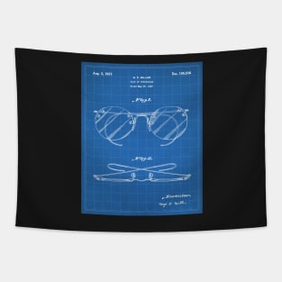 Spectacles Patent - Optometrist Eye Doctor Office Art - Blueprint Tapestry