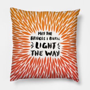 Orange Bridges Burn Burst Pillow