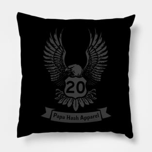 Papa Hash Apparel: 20 Eagle Black on Black Pillow