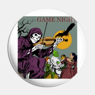 Skeleton playing at a game night Pin