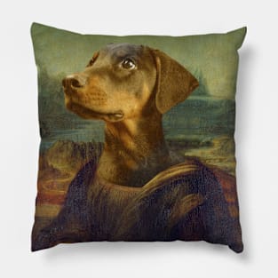 Mona Lisa Pinscher Pillow