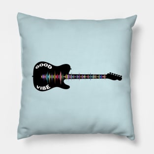 Electric Guitar Good Vibe Rainbow Strings Pillow