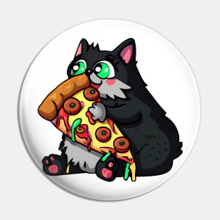 Fat cat eating pizza Pin