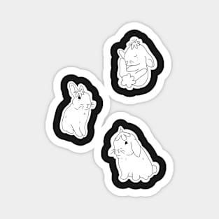 Flower bunnies stickers Magnet