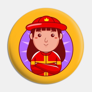 Firefighter Woman Pin