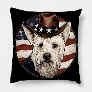 West Highland White Terrier 4th of July Pillow